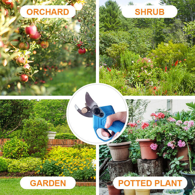 Wireless Electric Pruning Shears Battery Rechargeable Secateurs Garden Tool
