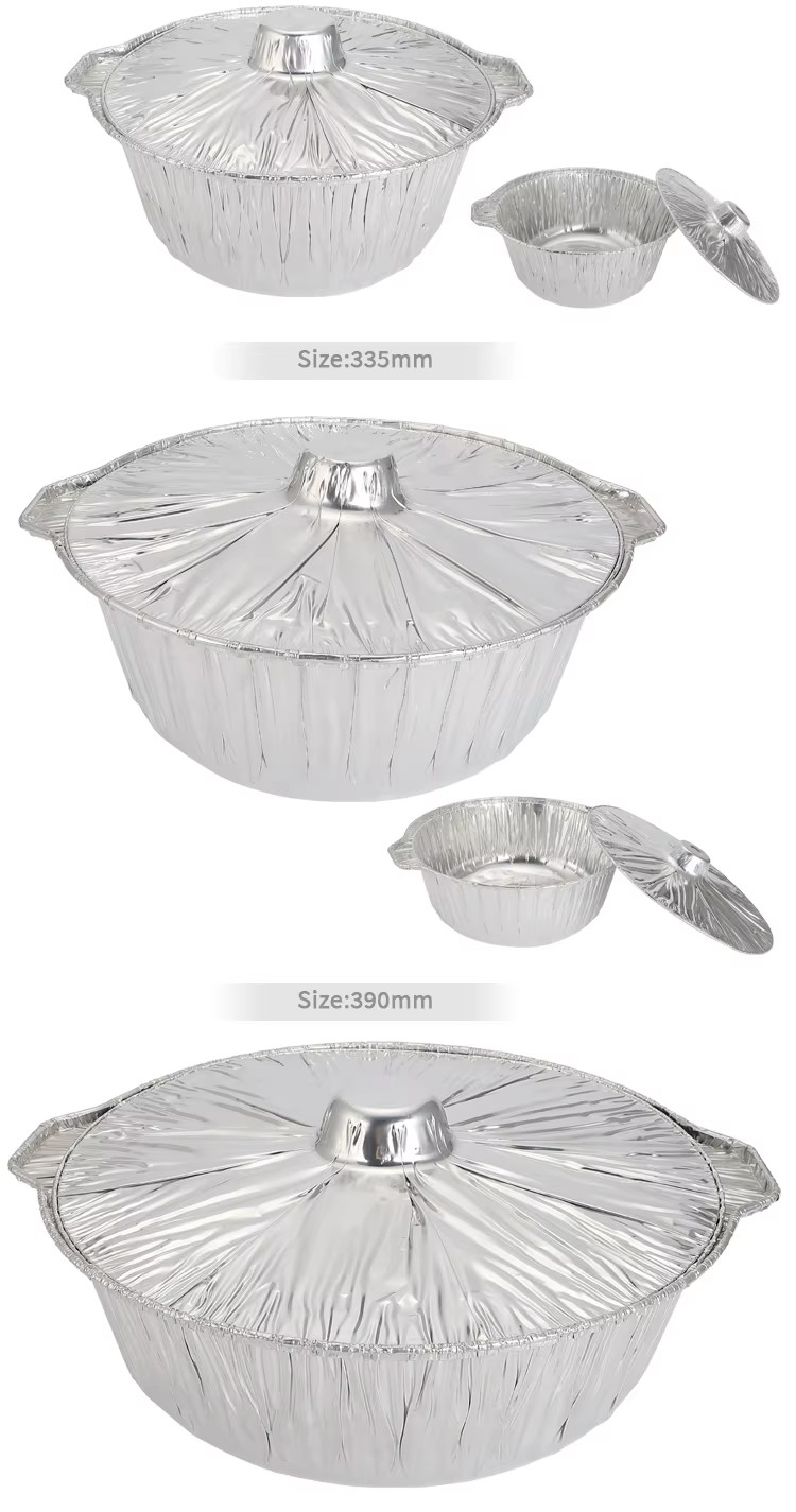 Picnic Aluminum Foil Pots Takeout Disposable Tin Foil Pan with Lids