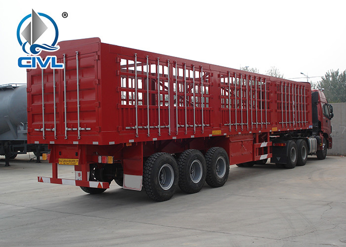 40 Feet 3 Axles cargo fence semitrailer 12 Tires With Removable Sidewall