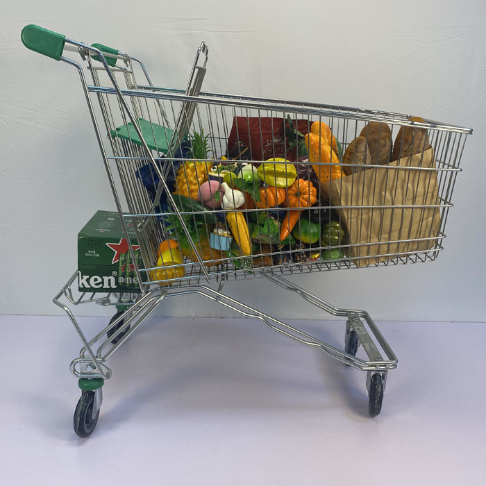 180L General store storage Chromed Europe Market Supermarket Shopping Trolley