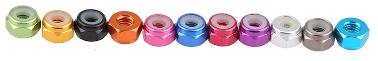 M2-M5 Aluminum Alloy Lock Loose Lock Nut Locking Self Locking Nylon Ring Color Nut