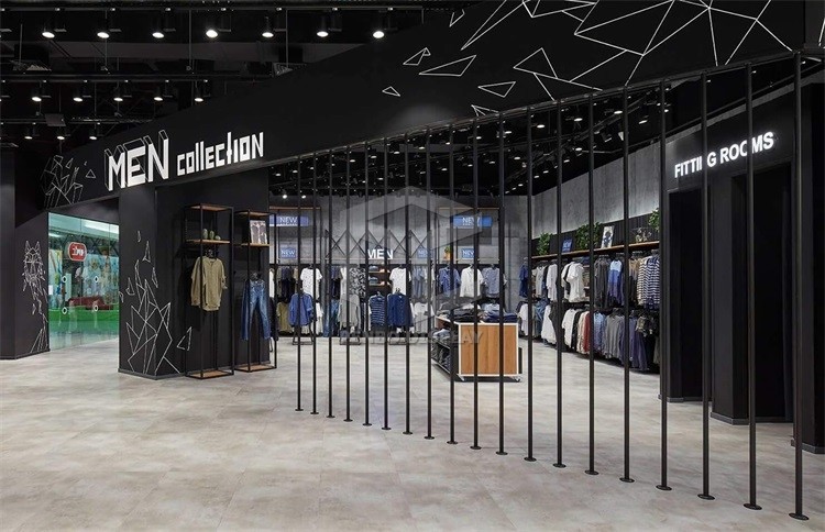 Boutique Men Garments Shop Display Furniture Power Saving Electroplate