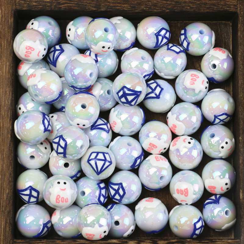 Chunky Gumball Pink Color Bulk Bubblegum Beads Acrylic Loose Beads For Jewelry