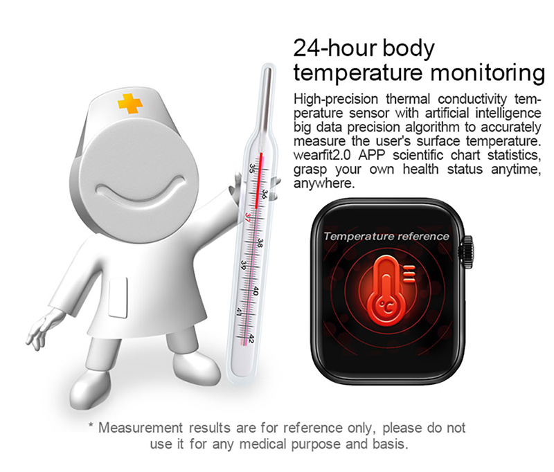 Fitness Watch Waterproof Pedometer Pacemaker ECG Body Temperature W58 PRO Thermometer Smartwatch