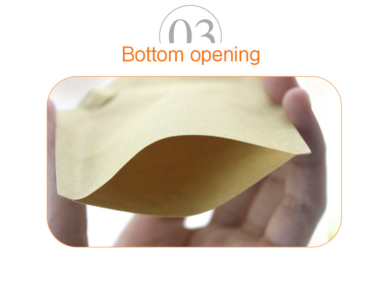 LDPE Multiwall Standing Pouch Kraft Paper 100 Microns Cream Packaging Bag
