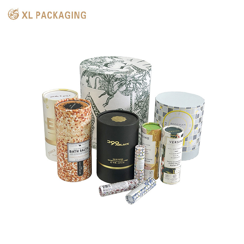 Custom Different Size Round Cookie Paper Tube Double Side Color Cylinder Box With Your Own Logo