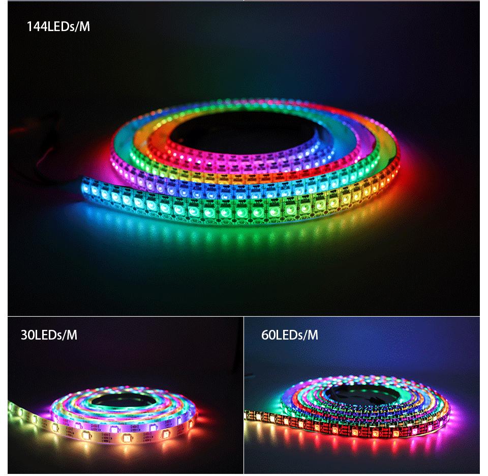 Flexible Digital LED Pixel Strip Light Smd 5050 RGB Inner IC Ws2812b