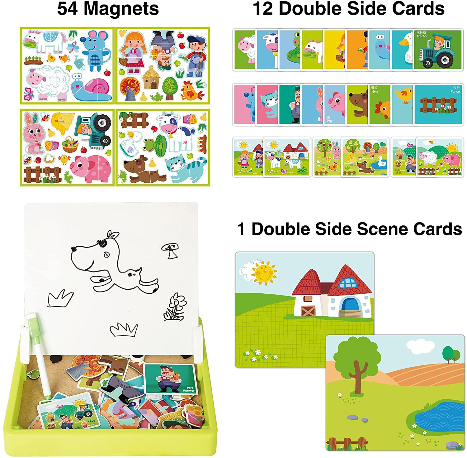 Customized Children'S Wood Magnetic Jigsaw Puzzles Learning Toys For 4 Year Olds 65pcs