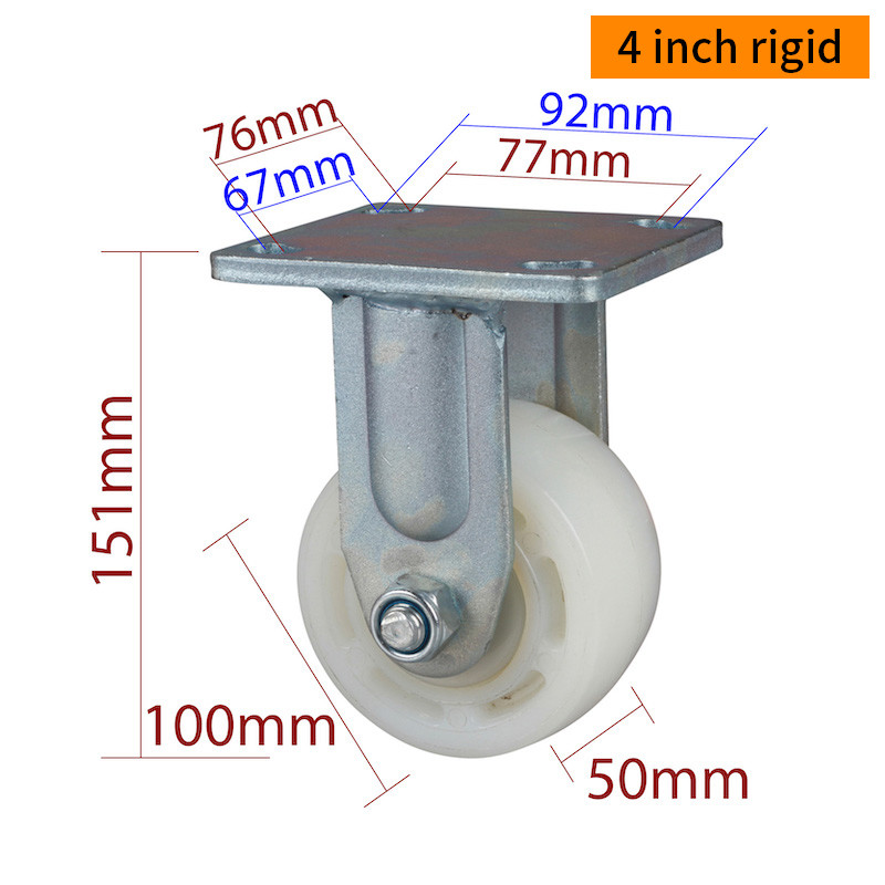 4 Inch Heavy Duty Casters 750kg Load Plate Mount Caster Wheels 784-26