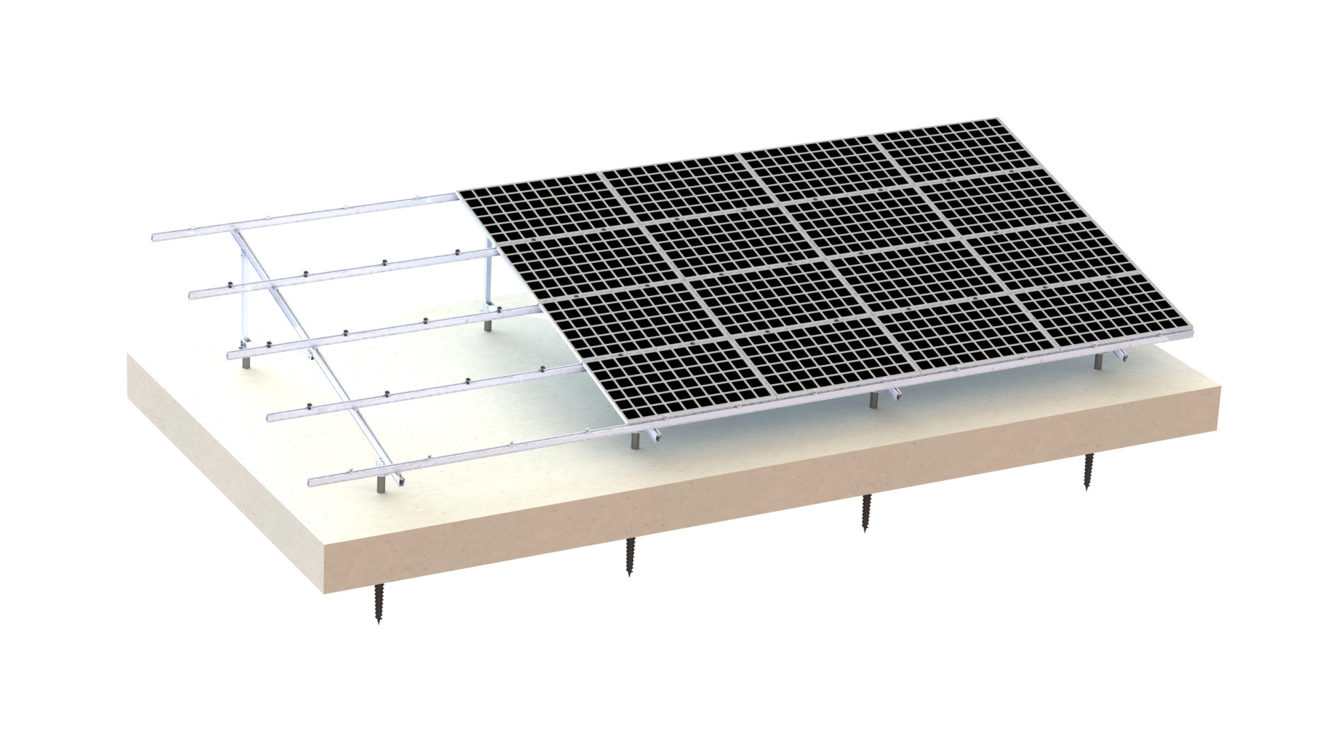 A2-70 Aluminium Solar Mounting Structure 88m/S Ground System