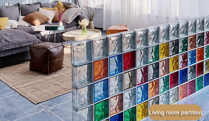 Coloured Glass Brick Wall Customized Size Color Pattern Shape