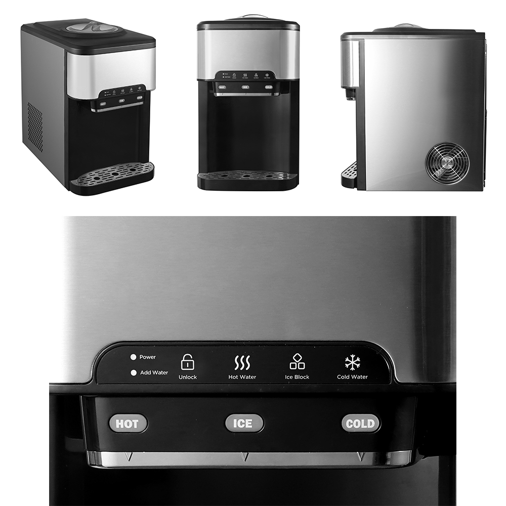 Small Business Prices Automatic 3 in 1 Water Dispenser 25kg Bullet Ice Machine Maker with English Operating Language