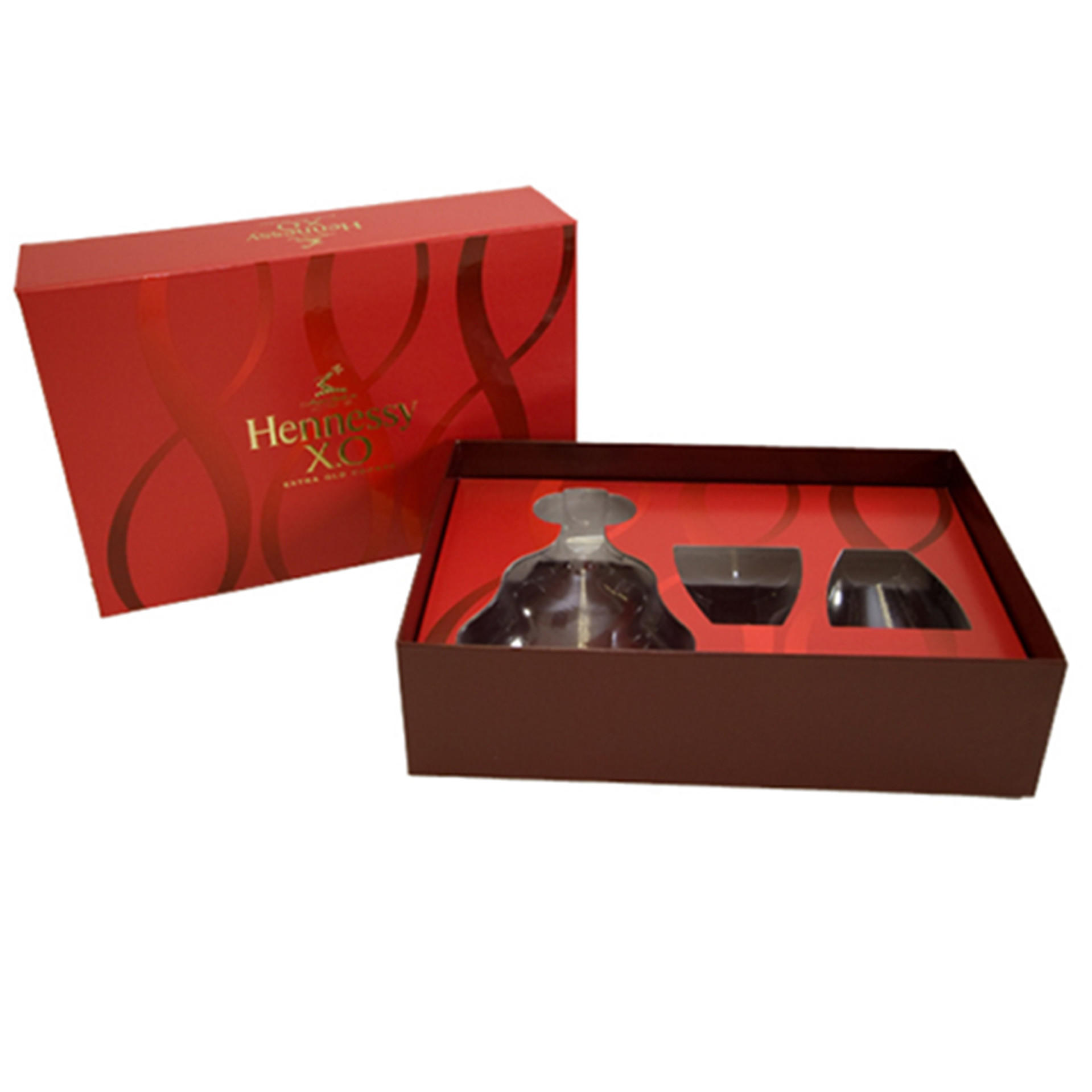 Opposite Door Opening Wine Packaging Box Black Matte And Gold Foil