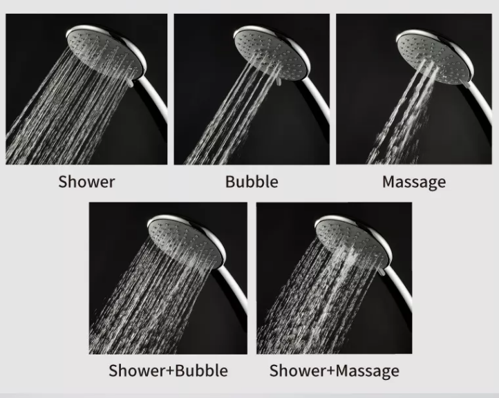 Bathroom 5 Spray Modes Rainfall Hand Shower Head 122*255mm Big Surface Sanitary Wares