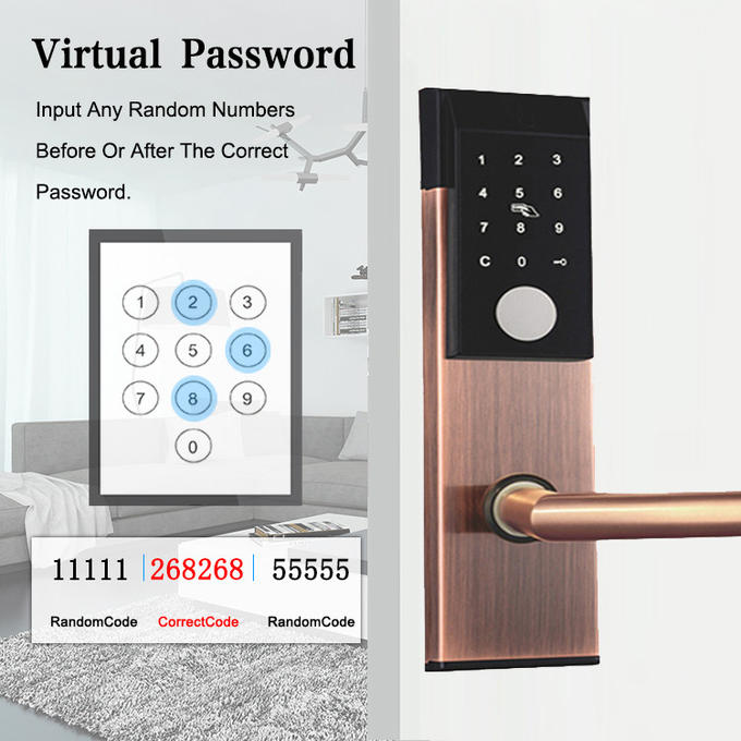 4 Colors Optional Stainless Steel Electronic Smart Door Locks with Password Card App