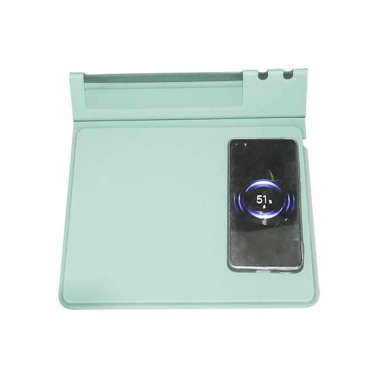 Customized Logo Magnetic Multifunctional Rectangle Pu Leather Wireless Charging Foldable Mouse Pad