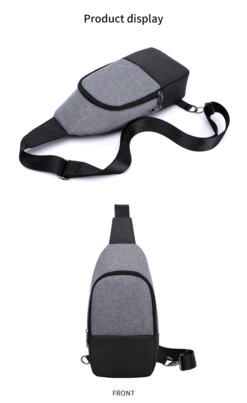 Wholesale OEM custom logo men waterproof light Korean style crossbody trend mens chest bag sling bag