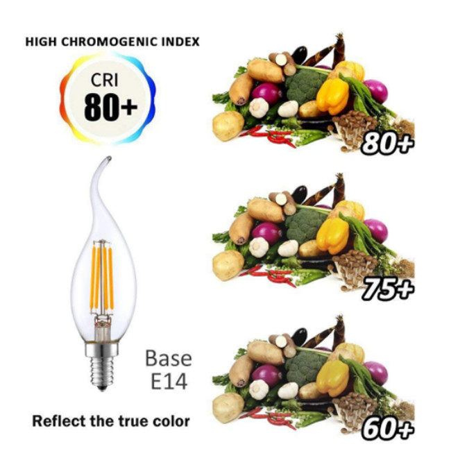4W E14 Flicker Flame Light Bulb C35 LED Filament Candle Bulbs