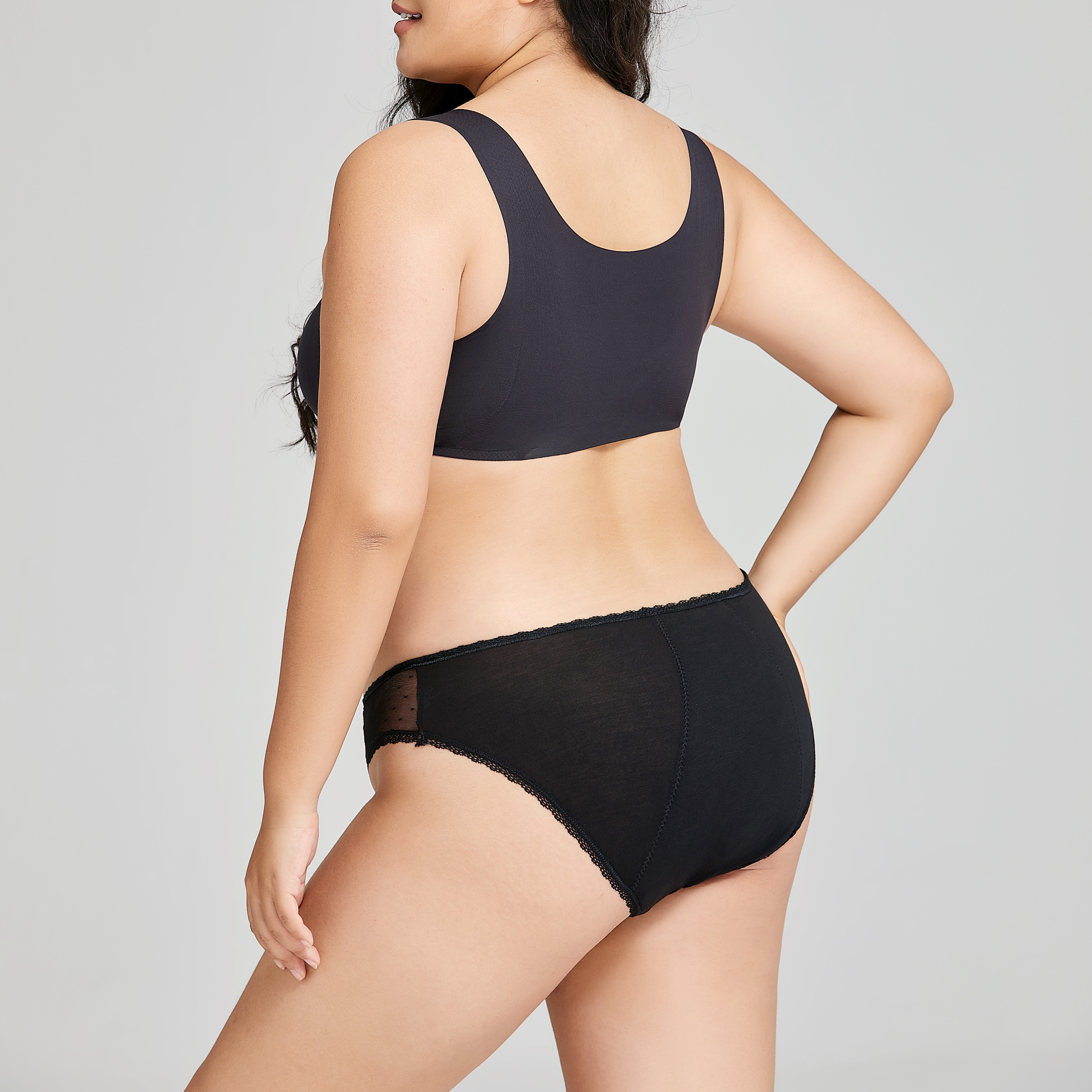 Wholesale Factory Bulk Leak proof 4 layer Transparent Menstrual briefs sexy lace period panties