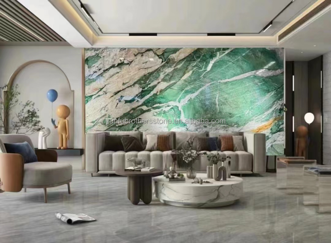 Natural Stone Brazil Marble Backlit Sodalite Green Quartzite for Bedroom Design Ideas