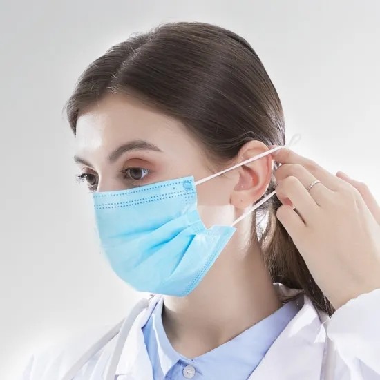 Washable PM2.5 Blue Disposable Non - Woven Mask / Elastic Wide Earloop Cotton Face Mask