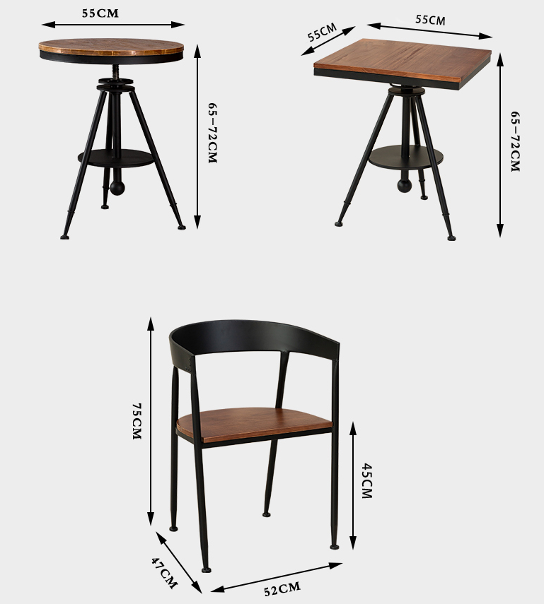 Pub Restaurant Rustic Cafe Table And Chairs 4 Piece Bistro Set Wooden Round