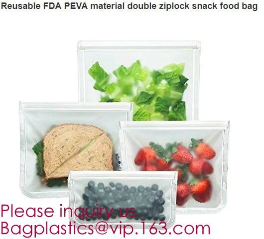 PEVA Reusable Food Storage Bag Airtight Zip Seal Bags Keep Your Food Fresh Re-zips are made out of food safe, fresh lock