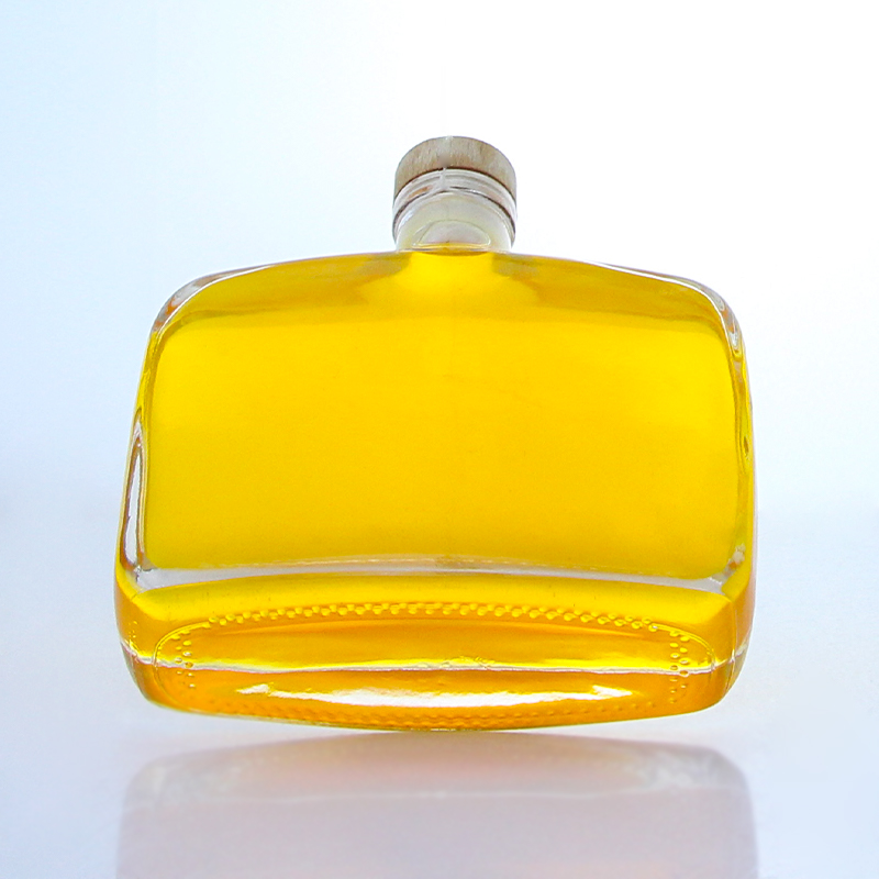 Industrial Liquor 300ml Unique Shaped Round Shoulder Super Flint Glass Bottle with Cork
