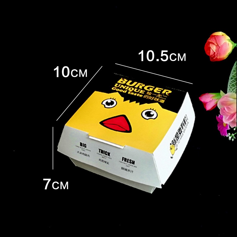Biodegradable Cardboard Fried Chicken Boxes Burger Clamshell Food Packaging