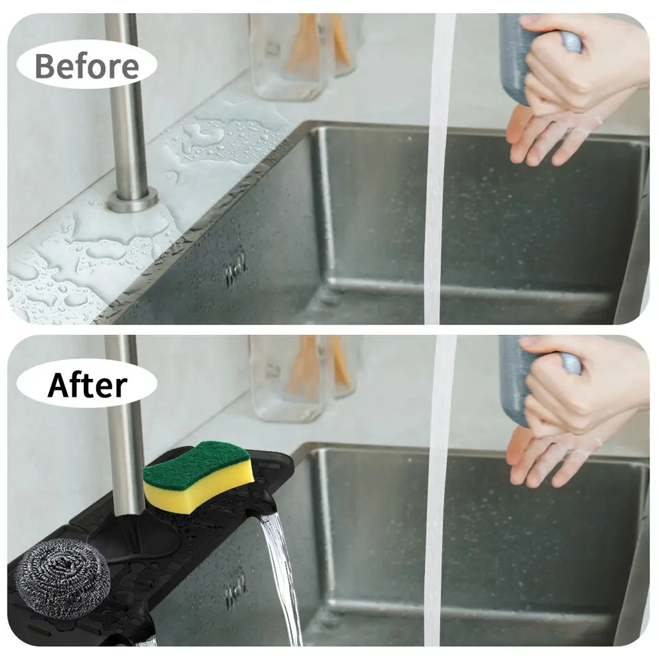 FDA Reusable Silicone Kitchen Product Sink Water Splash Guard