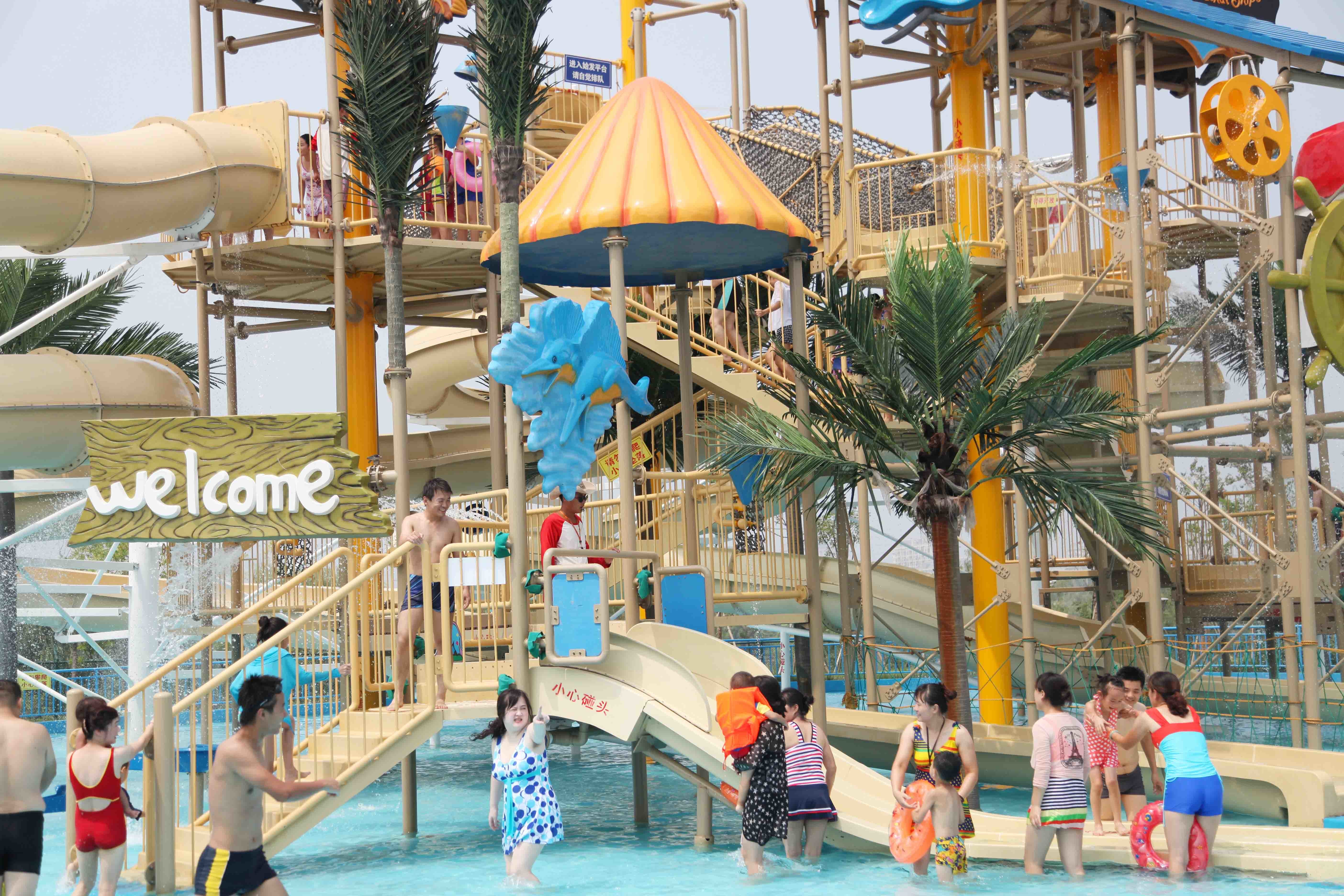 Funny Aqua Playground Fun Water Slides Combination With Biggest Water Slide For Family