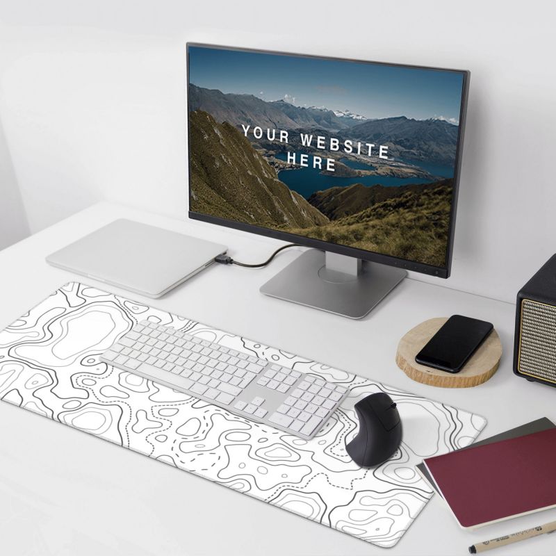 Natural Rubber fabric Minimalist Line Large Mouse Pads for Custom Sublimation Gaming