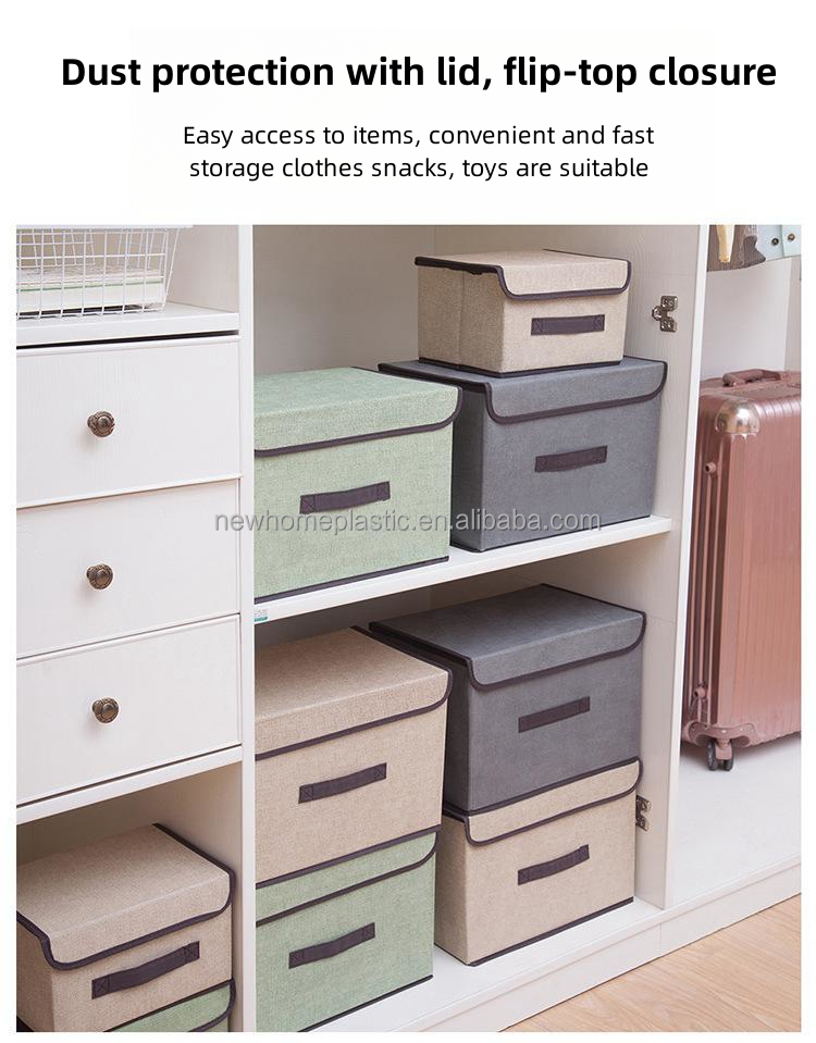 Foldable Desk Storage Box Organizer for Clothes Non Woven Cover Sundries Customized Size