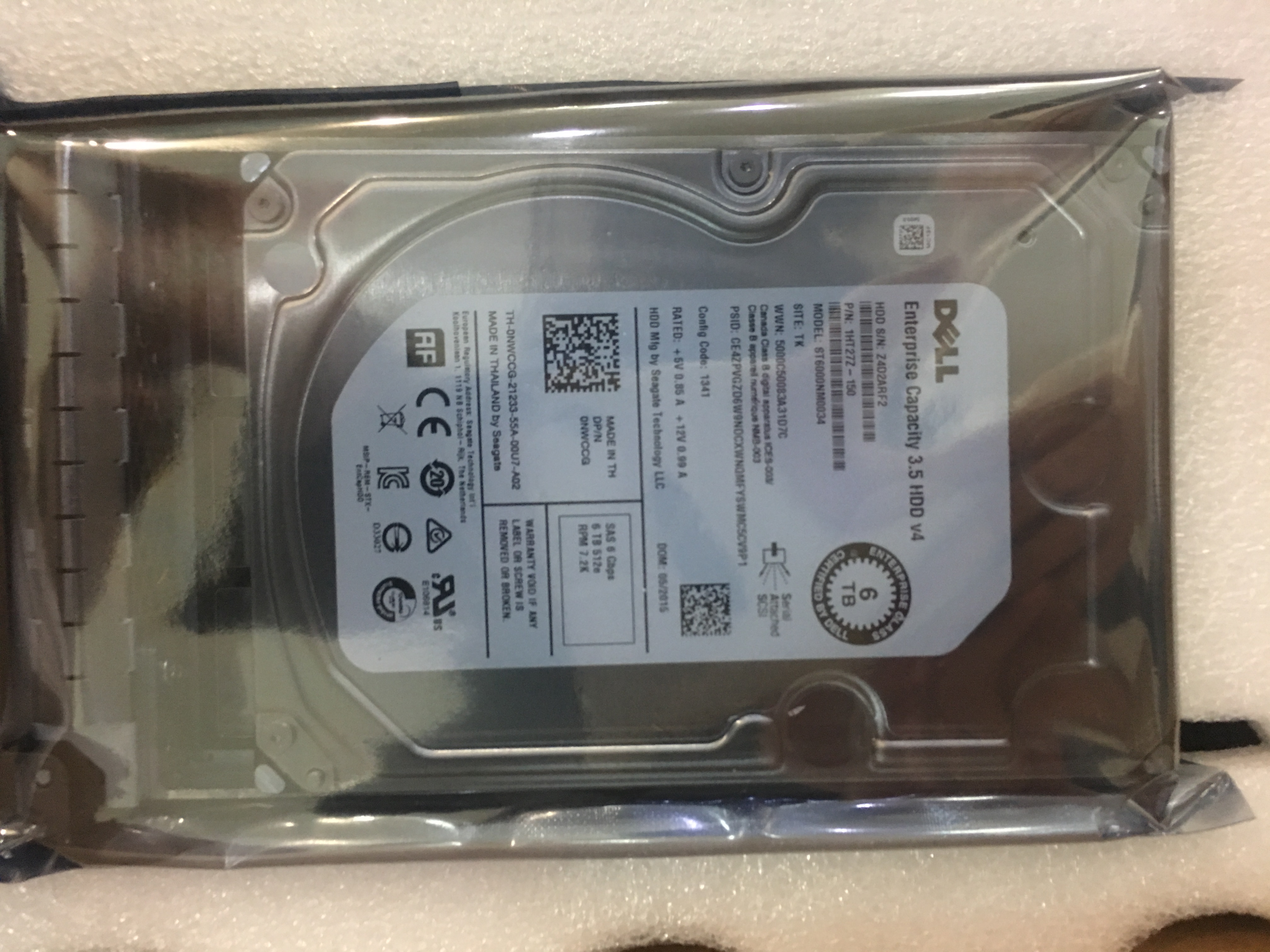 6TB ST6000NM0034 SAS 7.2K 3.5'' Hard Drive 0PRNR6 0NWCCG for PowerEdge SAS 6Gb/s