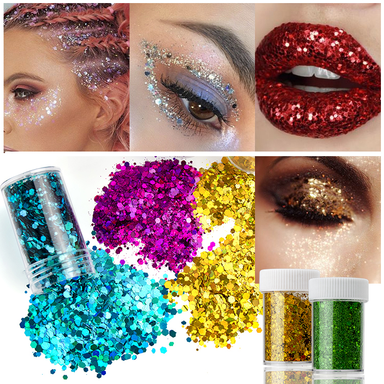 Hot Sale Top Quality Cosmetic Chunky Glitter for Nail Face Body&diy Crafts Eye Shadow High Pigment Stick Acceptable 100% New Dry