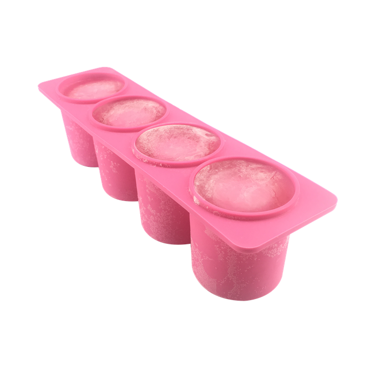 4 Cubes Soft High Quality Silicone Ice Shot Glass Mold Colorful Fancy Ice Shot Cup Ice And Snack Maker