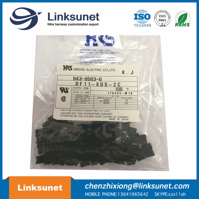 PA6 HRS Male And Female Connectors Double Row Pich 2.0mm 8P DF11 - 8DS - 2 C