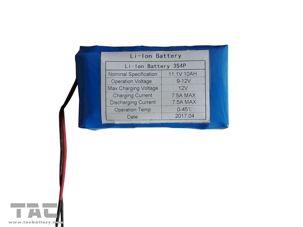High Capacity 18650 2500mAh 3S4P 11.1V 10Ah Lithium Ion Rechargeable Battery