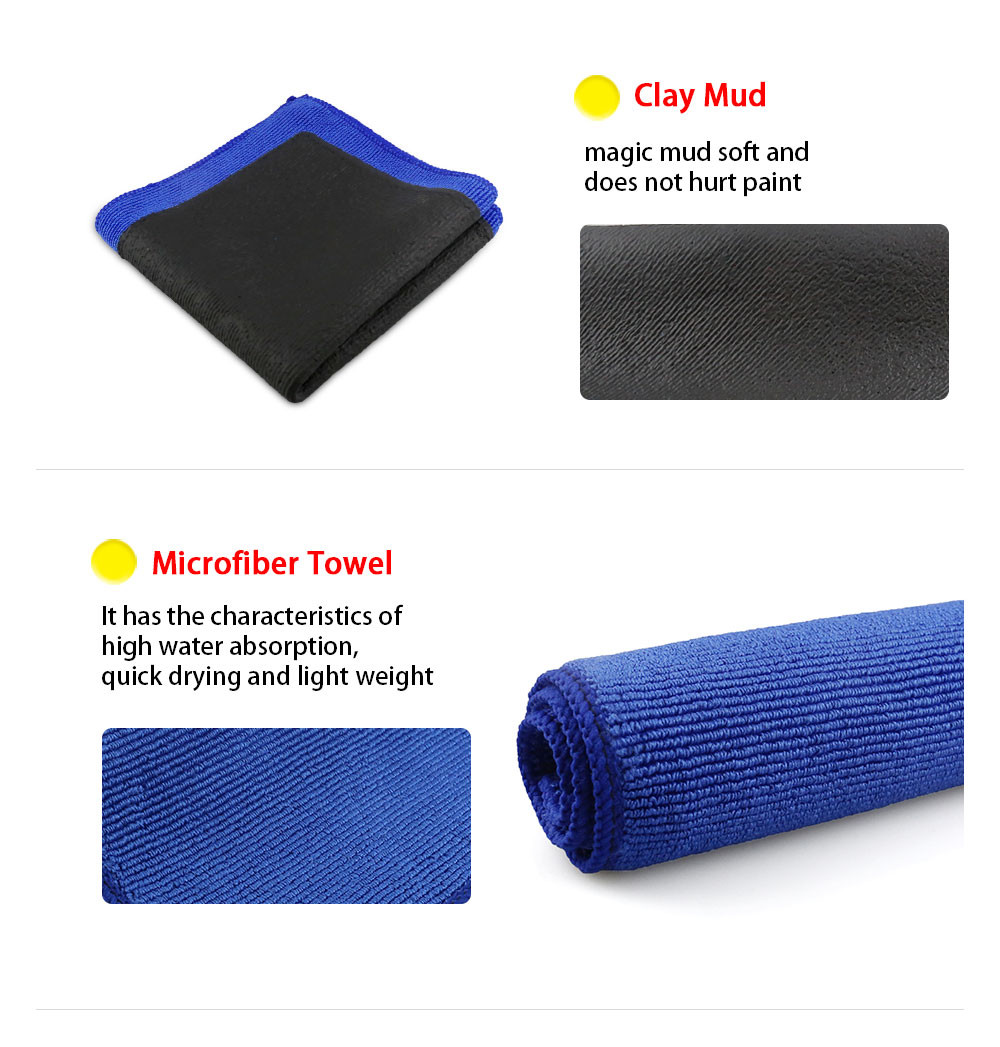 30*30cm Blue Customized Clay Rag For Cars Clay Bar Microfiber Towel