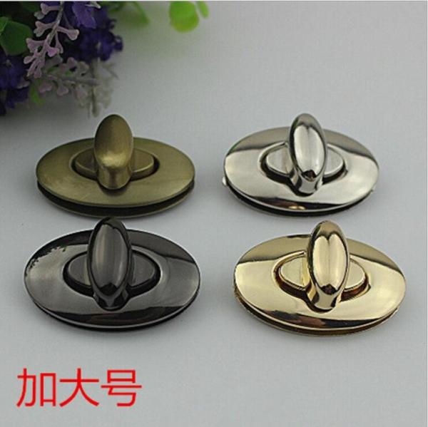 Wholesale Bigger Oval Shape Bag Accessory Hardware Silver Color Twist Turn Lock