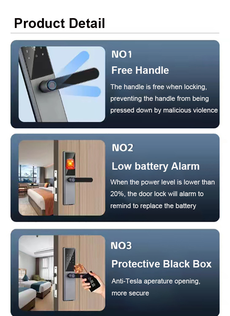 Intelligent Digital Keyless Entry Smart Fingerprint Door Lock with TTlock App