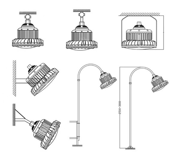 Hazardous Location Explosion Proof Led High Bay Lights Ufo Warehouse Ip65 120lm W