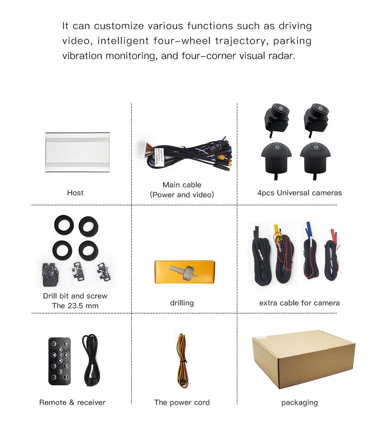 Rear View Bird View Car Cameras Systems IP69