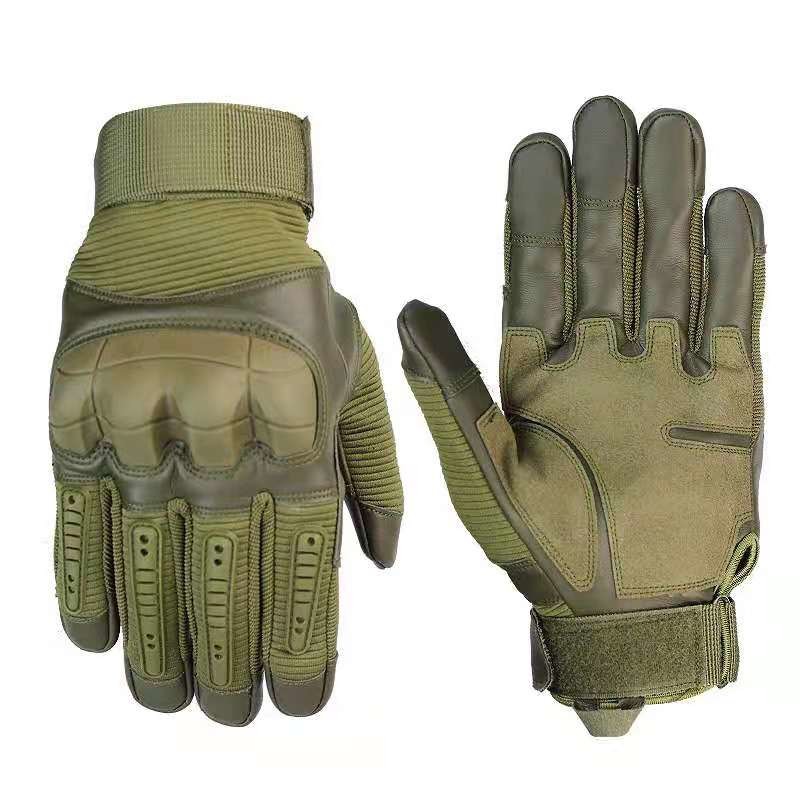 Synthetic Outdoor Tactical Gear Glove Anti Skid Khaki Nylon Micro Fiber