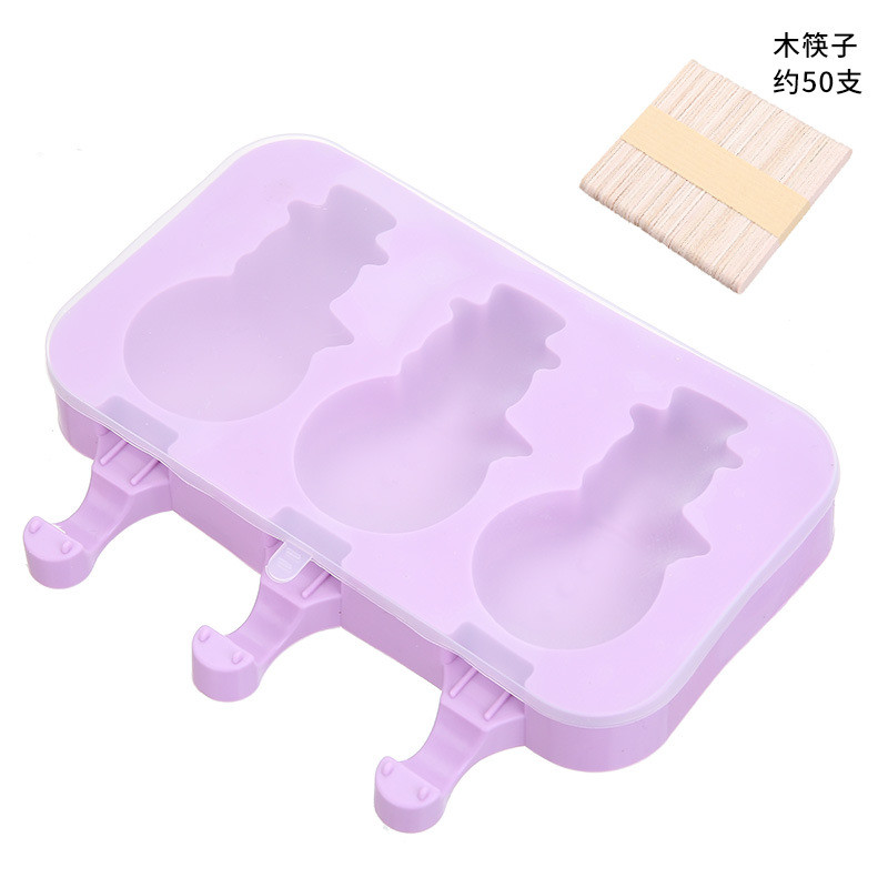 Silicone Purple DIY Ice Cream Mould With Stick Kitchen Supplies