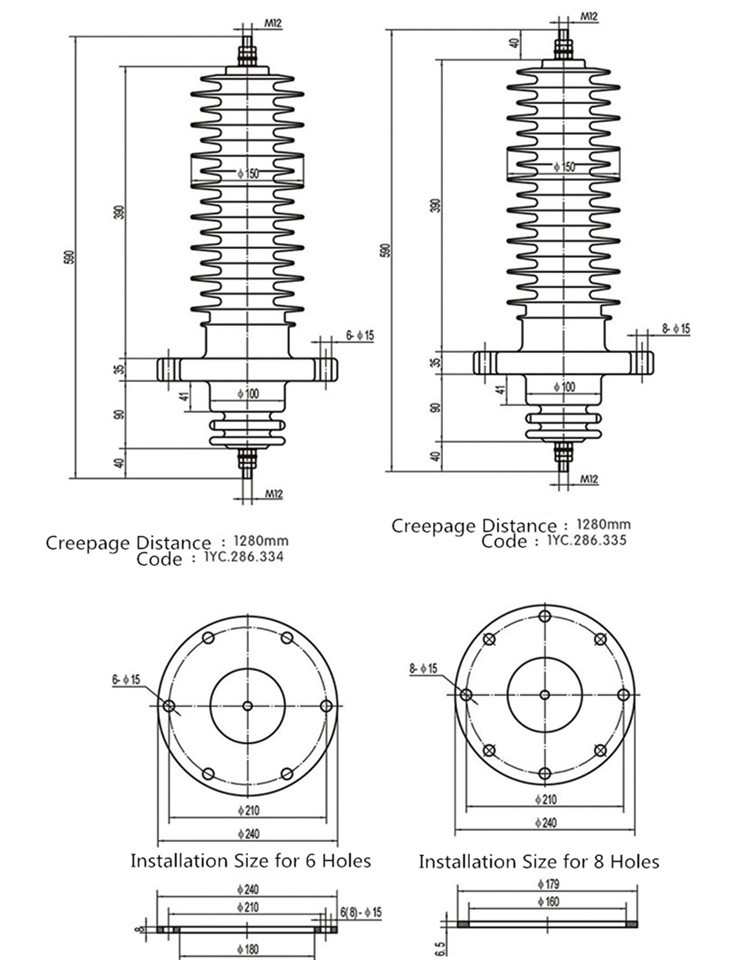 Dry Type Red High Voltage Transformer Bushing Cast Resin 40.5KV