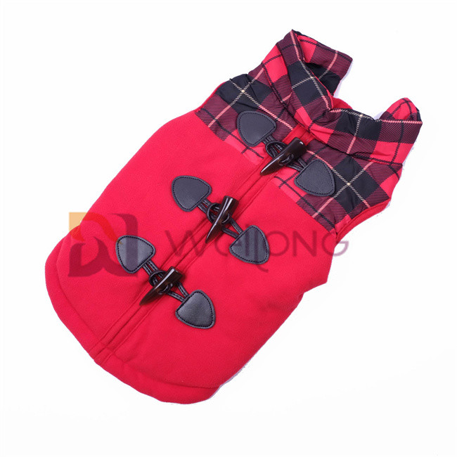 Ox Horn Leather Loops Dog Down Jacket Velcro / Faux Opening Warm Dog Coats