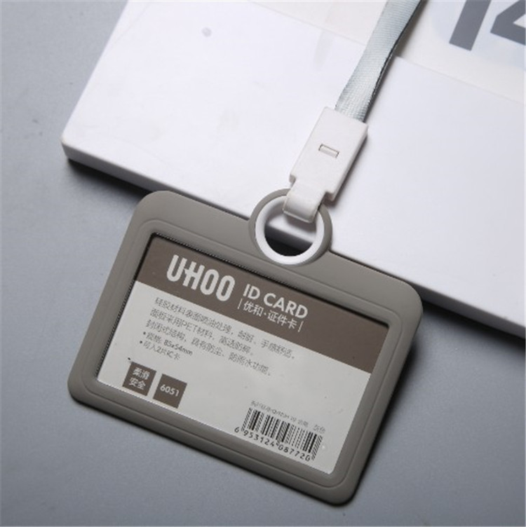 Hands-Free Convenience Customized ID Card Holder with Non-Toxic Soft Silicone Lanyard