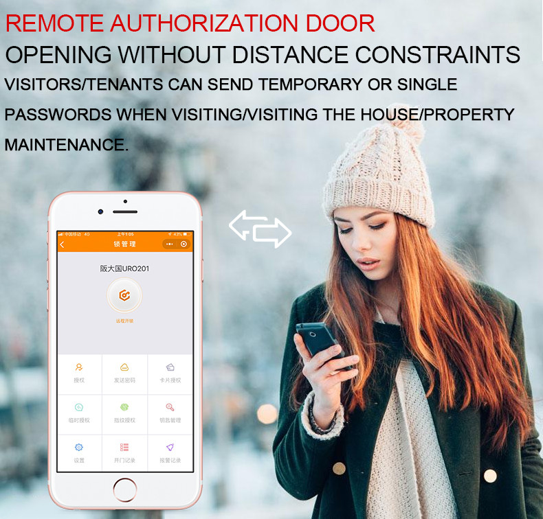 Lora Wireless Bluetooth Smart Lock , Cell Phone Door Lock 304 Stainless Steel