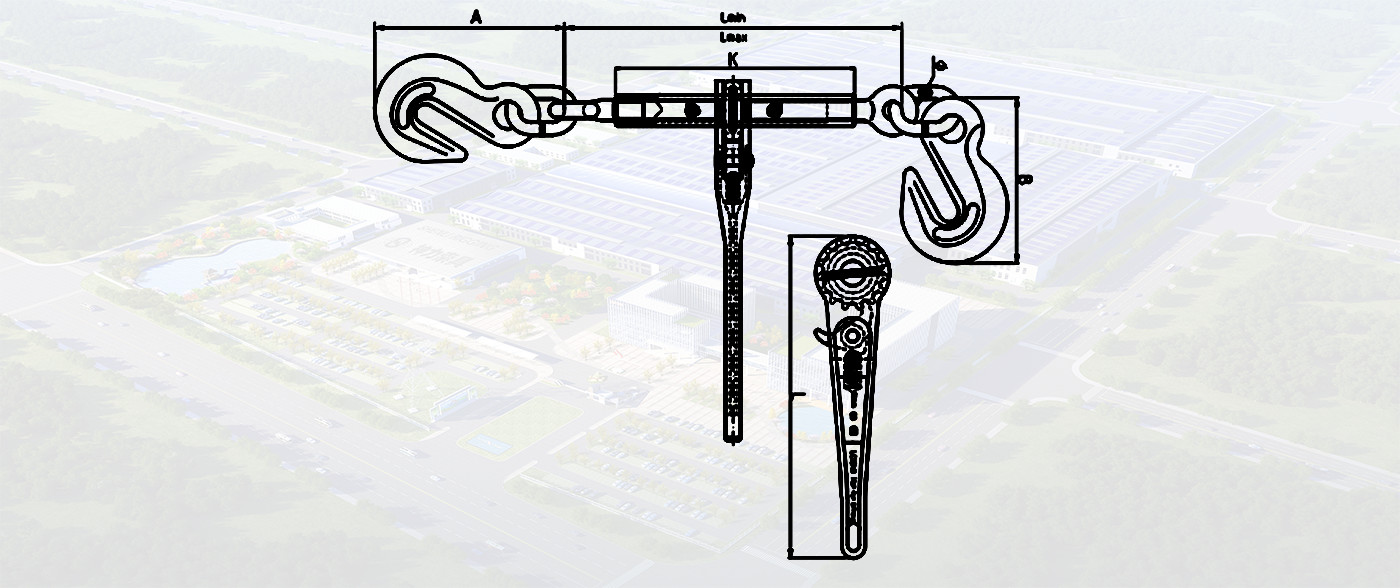 SLR832-NON-STANDARD RATCHET LOAD BINDER WITH HOOK